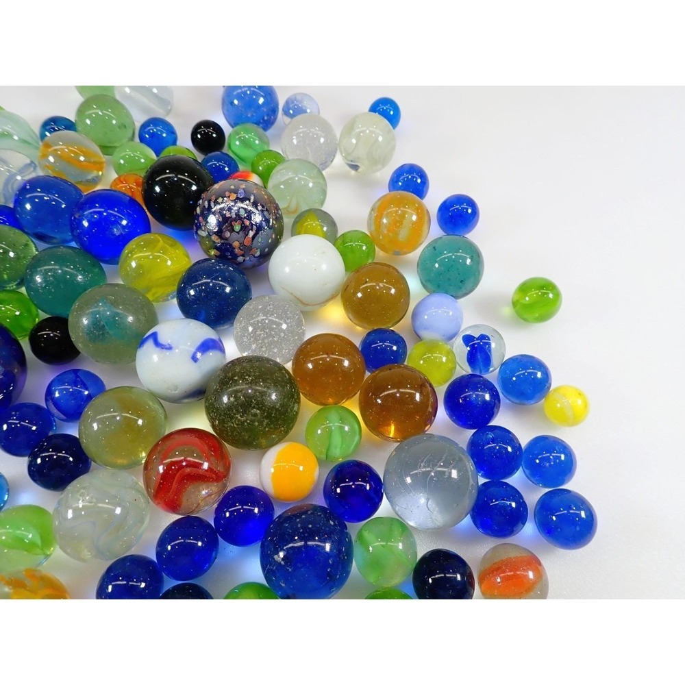 Vintage‎ Glass Marbles Lot Mixed Colors Sizes Swirls Cat Eyes 114 Pcs - Picture 6 of 15